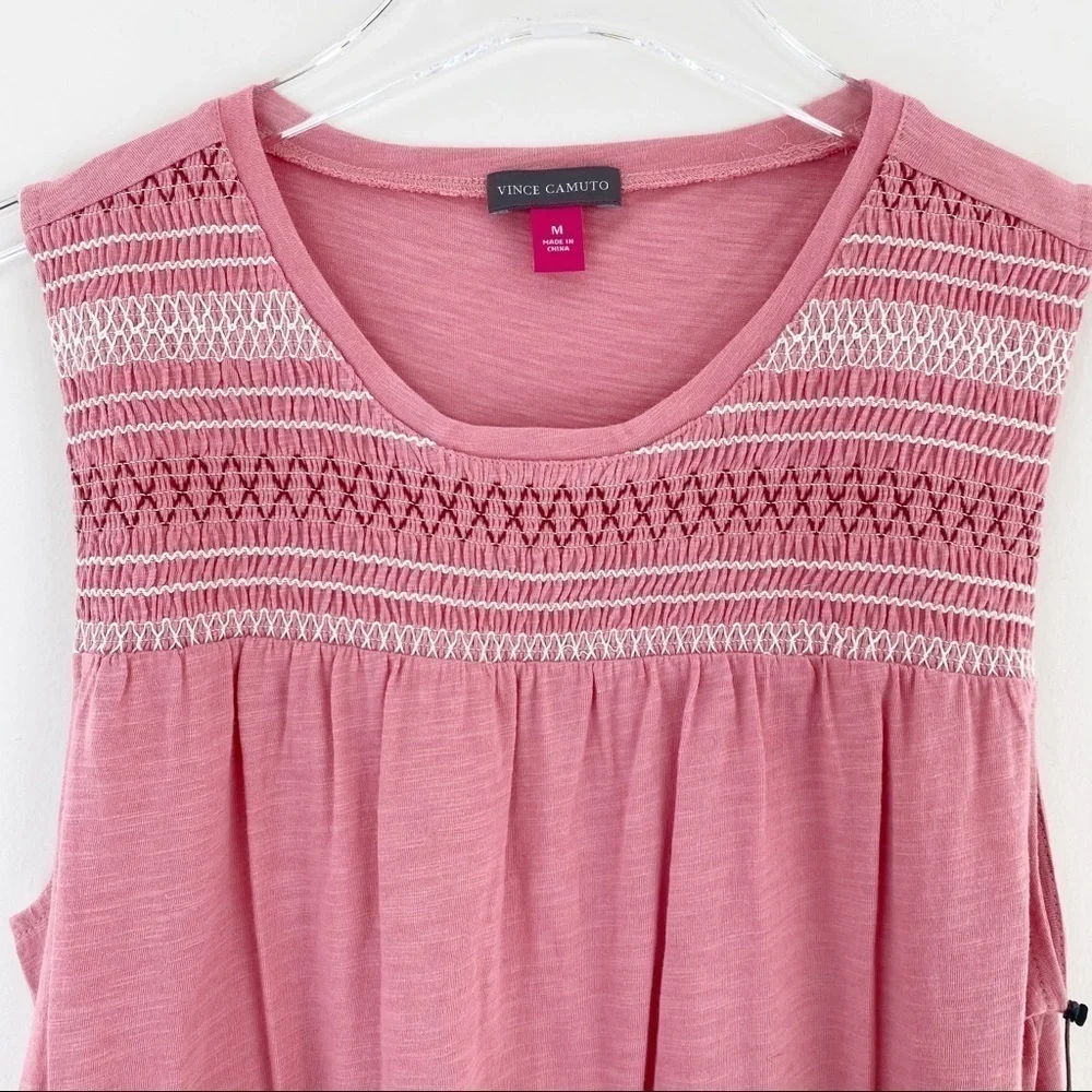 Vince Camuto Pink Embroidered Tank Top - Picture 5 of 8